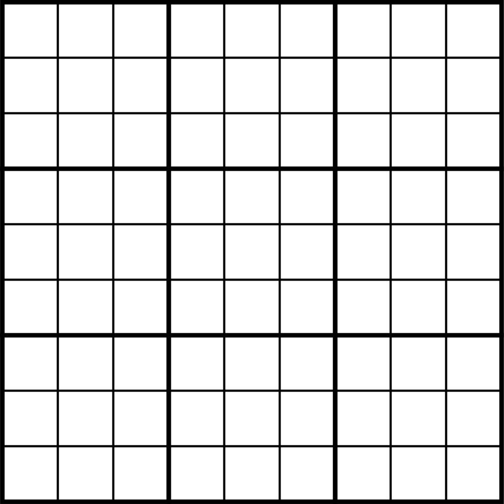 Sudoku grid blank