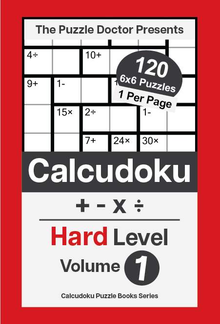 Hard 6x6 QuadOps Calcudoku Puzzle Book for Adults Volume 1
