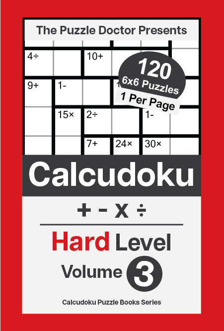 Hard 6x6 QuadOps Calcudoku Puzzle Book for Adults Volume 3