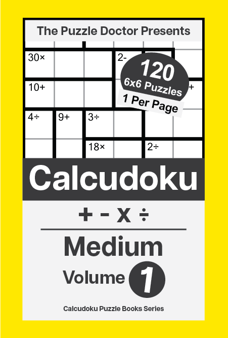 Medium 6x6 QuadOps Calcudoku Puzzle Book for Adults Volume 1