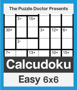 Easy Calcudoku Puzzle Books - 6x6 Grid