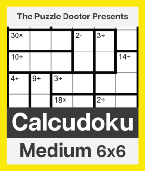 Medium Calcudoku Puzzle Books - 6x6 Grid